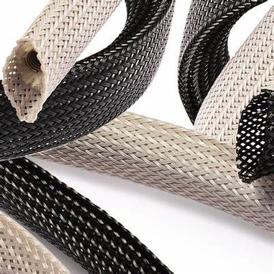 UL RoHS Zwart PET Uitbreidbaar Geflechte Sleeve Hoogtemperatuurweerstand