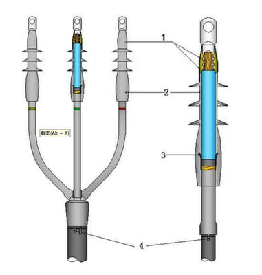 Liquid Silicone Rubber Cold Shrink Termination Kits tot 42 kV Gemakkelijk te installeren Cold Shrink Splice Kits